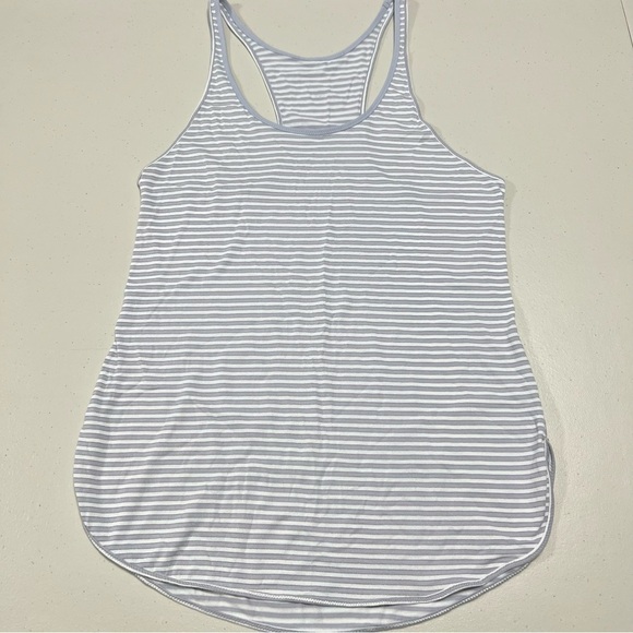 Lululemon What The Sport Singlet Silver Stripe Silver Fox White - Picture 3 of 9
